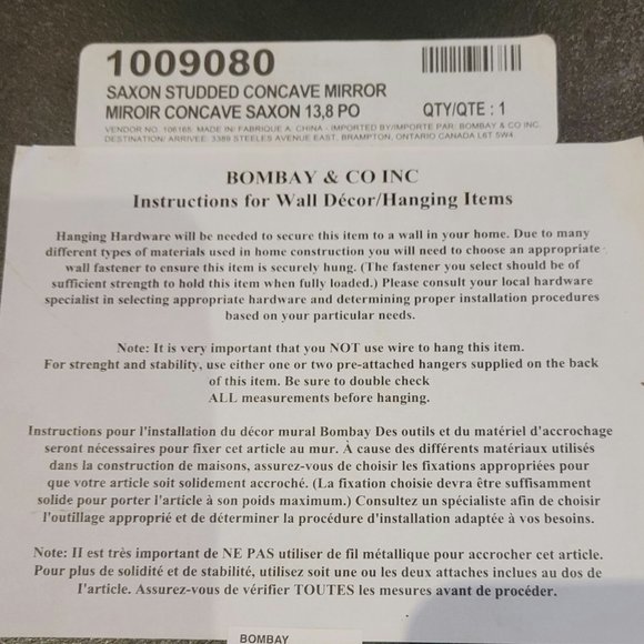 NIB Bombay Company Saxon Mirror - Picture 7 of 7